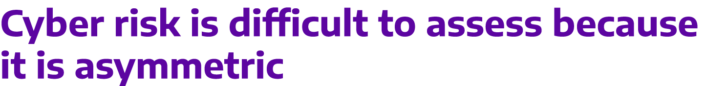 Cyber risk is difficult to assess because it is asymmetric