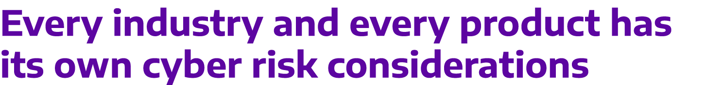 Every industry and every product has its own cyber risk considerations
