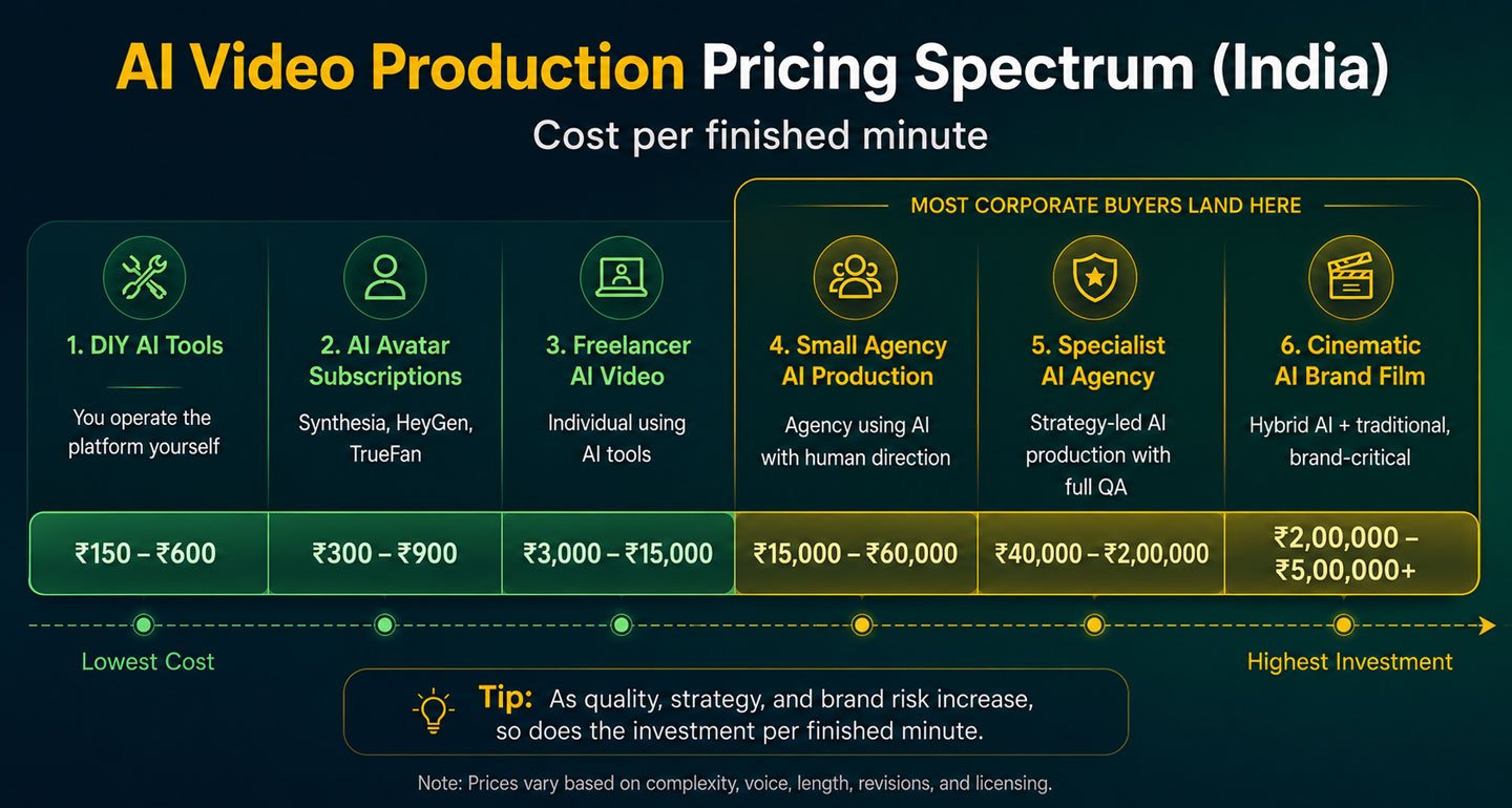 ai video production pricing graphic - cost per minute