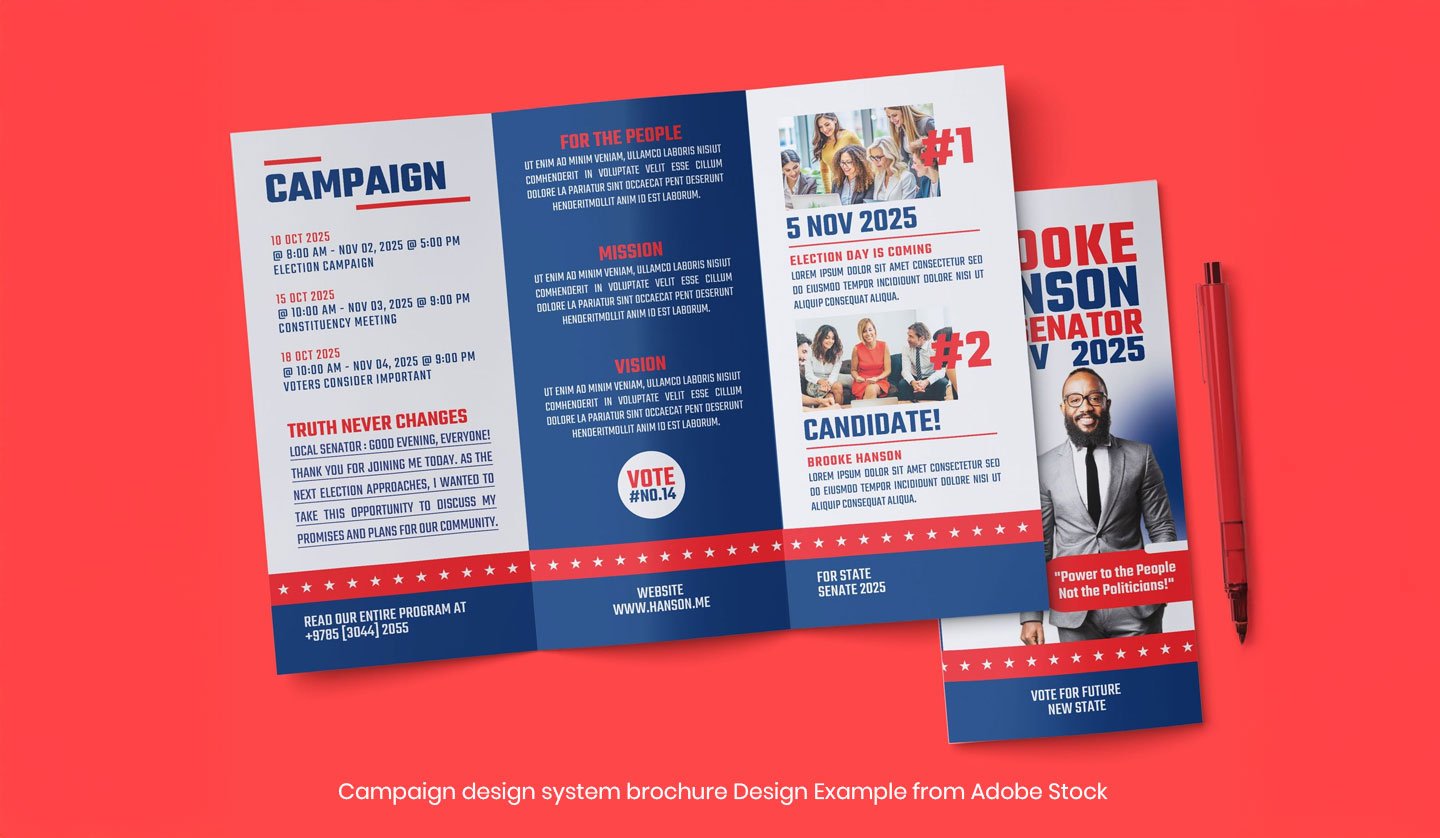 b2c campaign design system brochure example